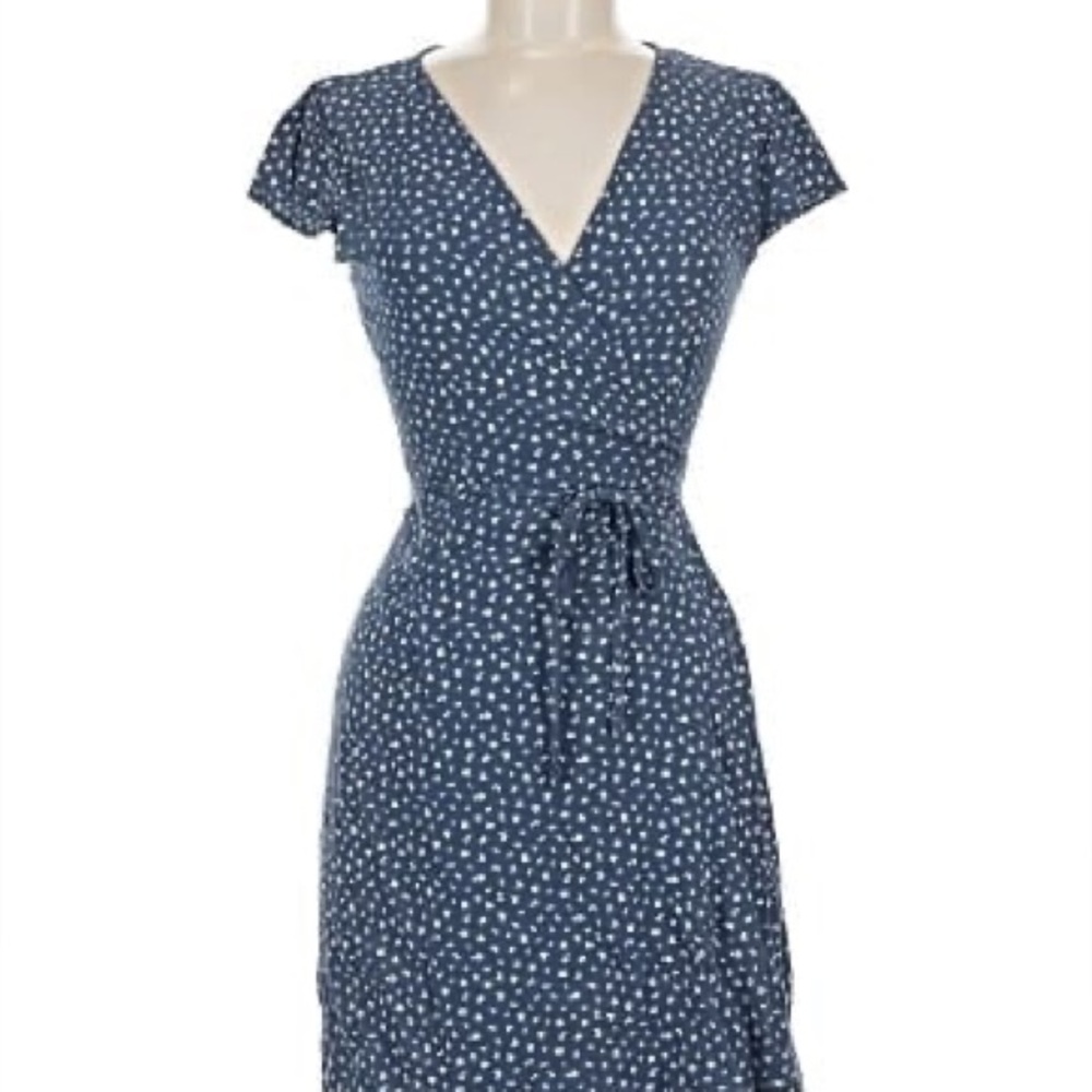 Brandy Melville, Floral Blue Wrap Dress, Small